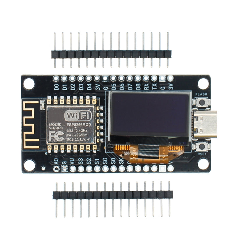 2C26 NodeMCU ESP8266 V3 Development Board with 0.96 Inch OLED Display CH340 ESP-12F WiFi Module TYPE-C For Arduino/Micropytho