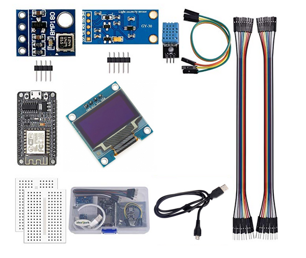 Esp8266 Weather Station Kit With Dht11 Temperature Humidity Bmp180 Atm Blue Pcb Electronics 8319